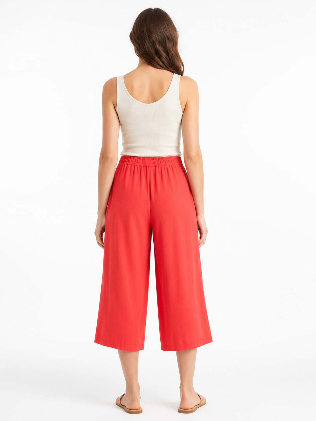 Elara Cotton Wide-Leg Capri Pants